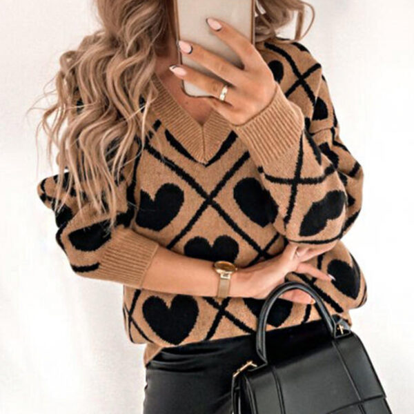 sweater de punto con cuello en V love