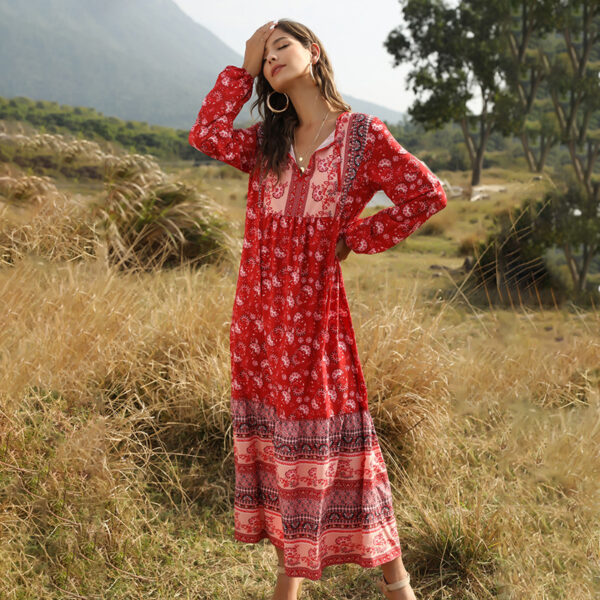 Vestido largo Lace-up boho